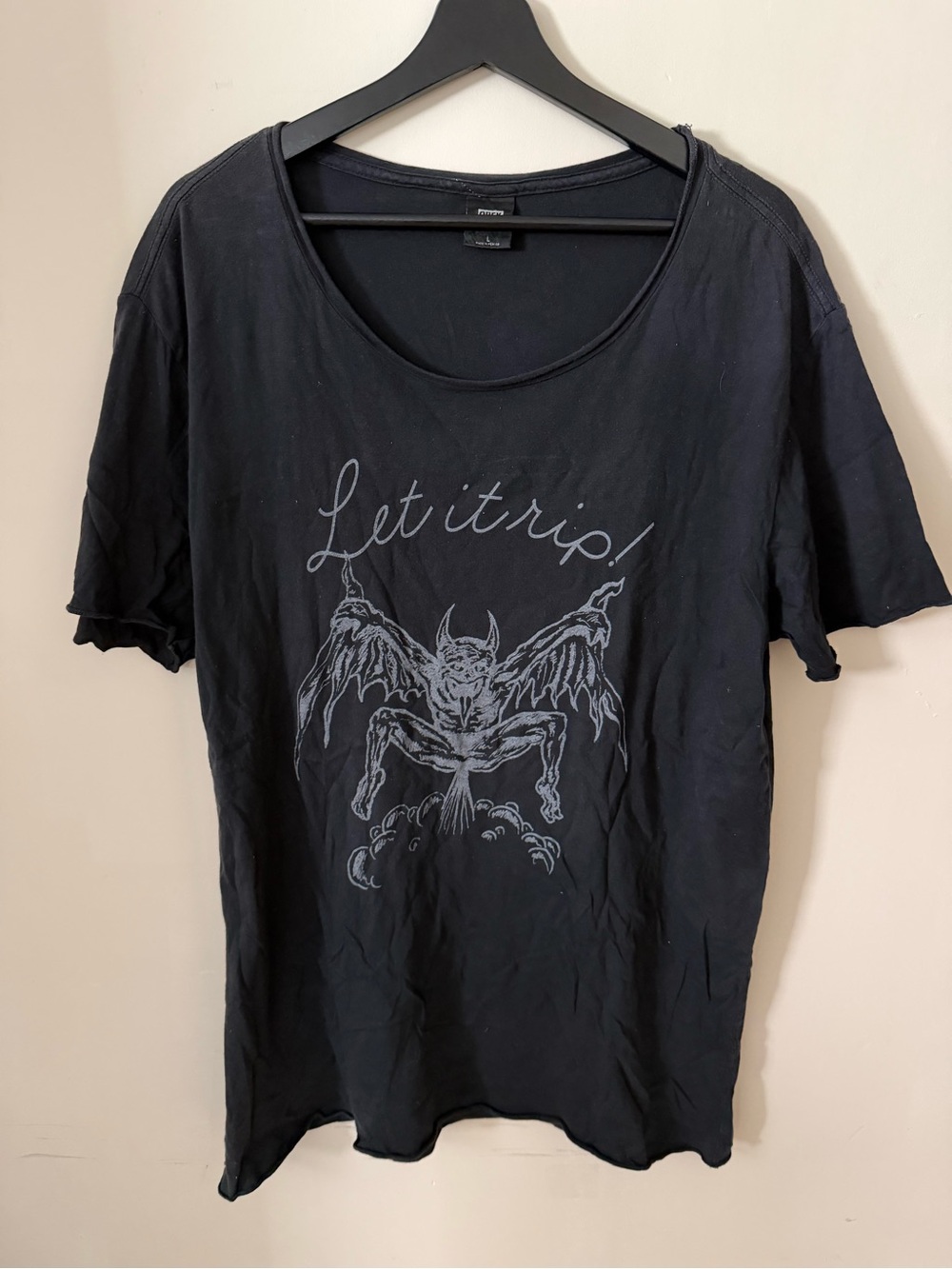 OBEY Quality Dissent Black Devil Graphic Print Short Sleeve T-Shirt Mens L